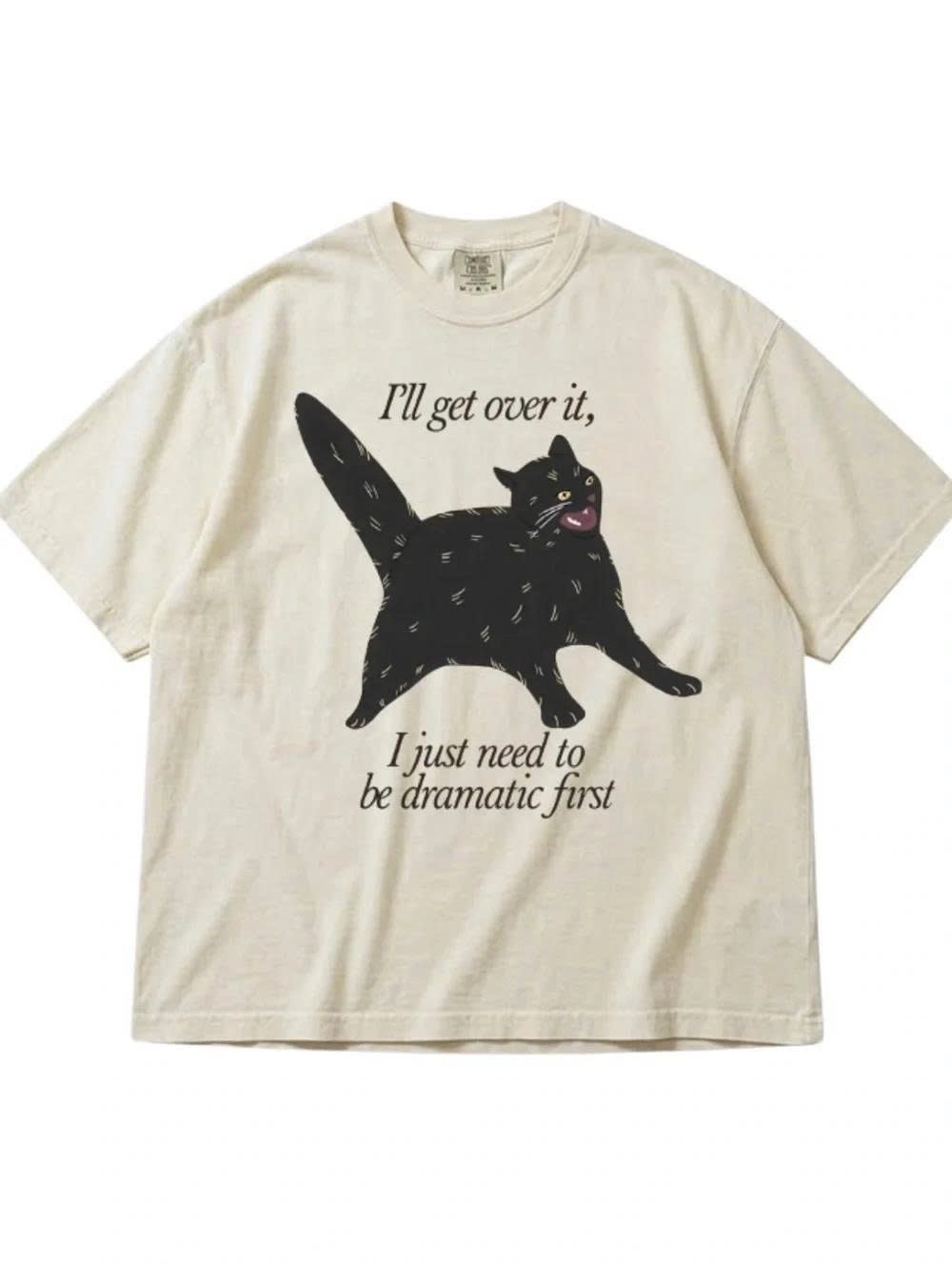Black Cat Graphic Tee - Cream